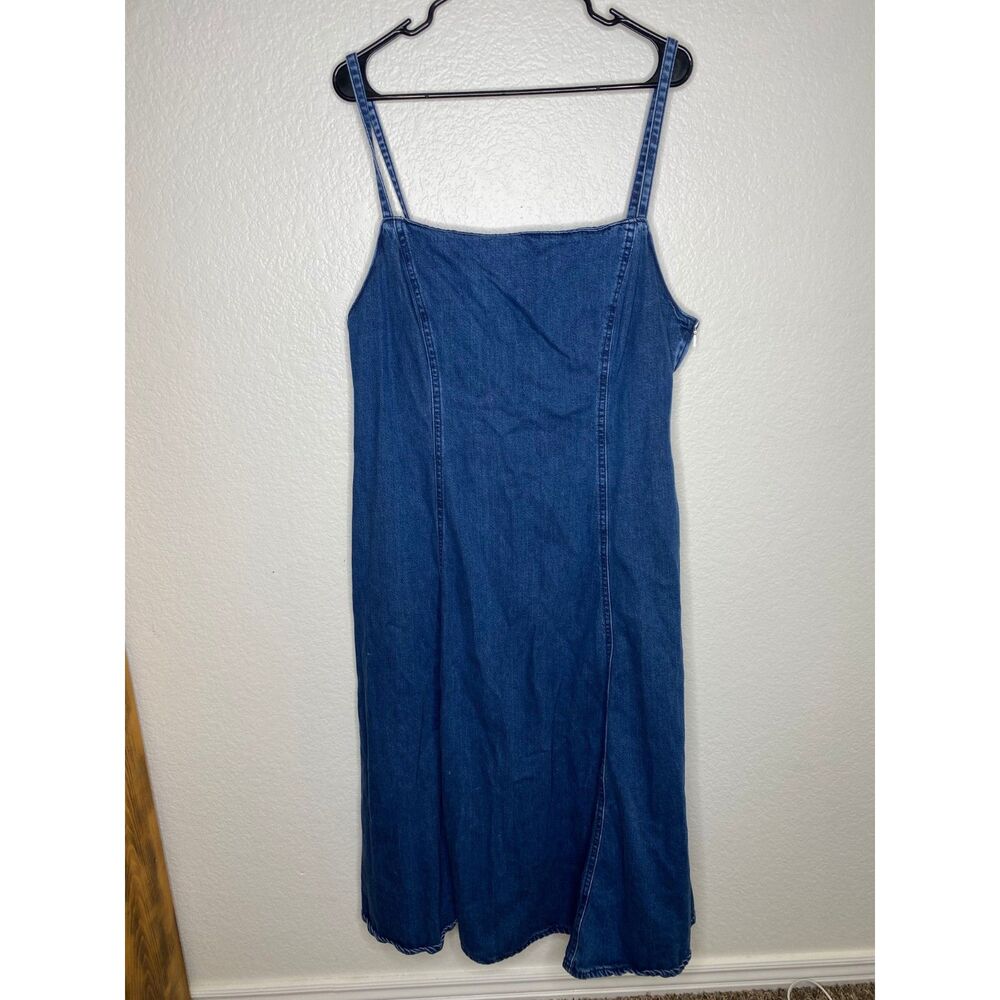 Zara maxi denim jean dress sleeveless picnic country rodeo western summer 2X